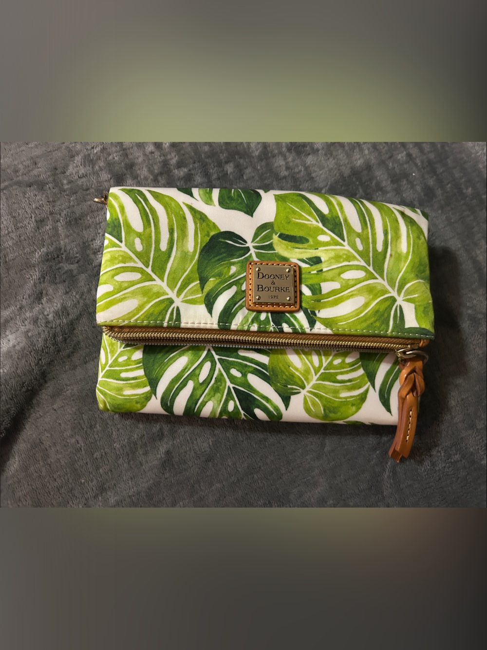 Dooney & Bourke Crossbody Bag Palm Montego Nylon Foldover Zip Small Purse NWOT